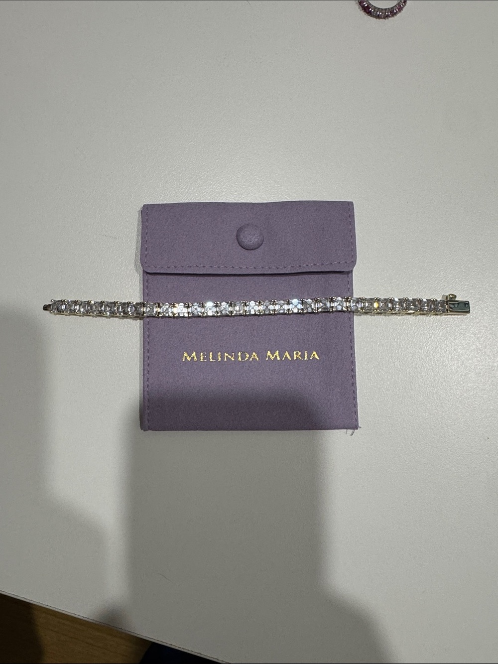 Melinda Maria Silver Crystal Tennis Bracelet